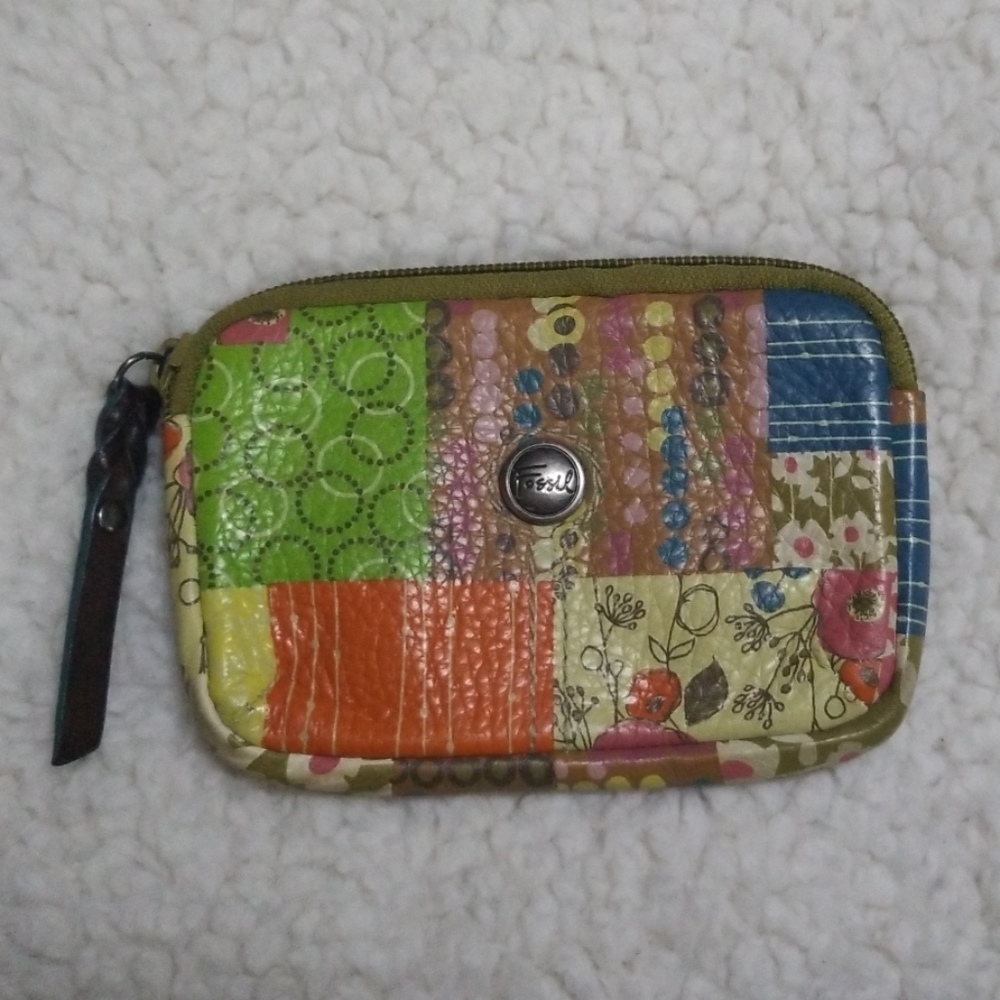 Leather Boho Fossil Coin Purse